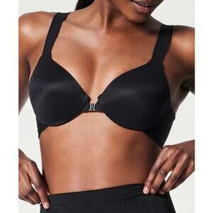 Spanx Women's Very Black Lightly Lined Full Coverage Bra Size 36 B